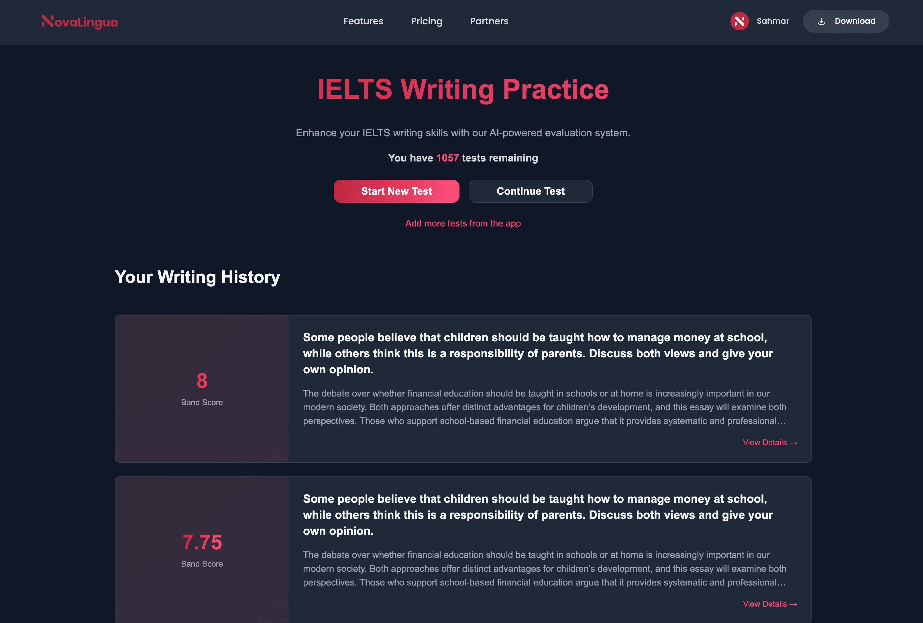 Progress Analytics Interface